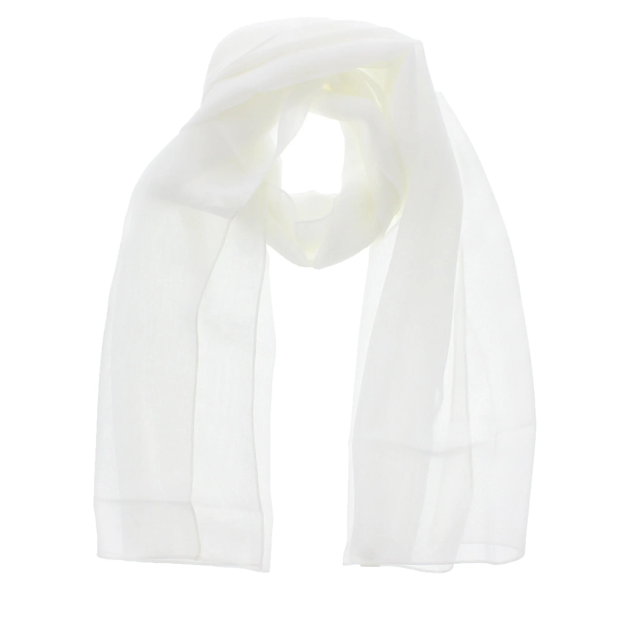 150 x 45cm Off White Chiffon Scarf
