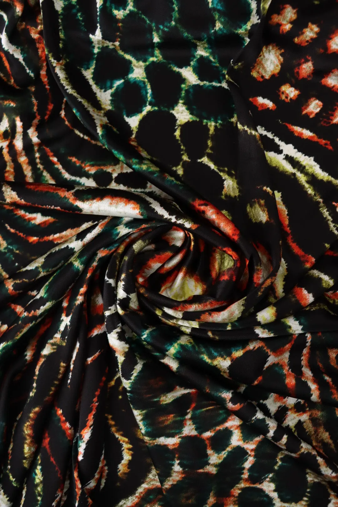 2YD 34IN REMNANT; Spots & Stripes 100% Silk Jersey