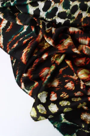 2YD 34IN REMNANT; Spots & Stripes 100% Silk Jersey