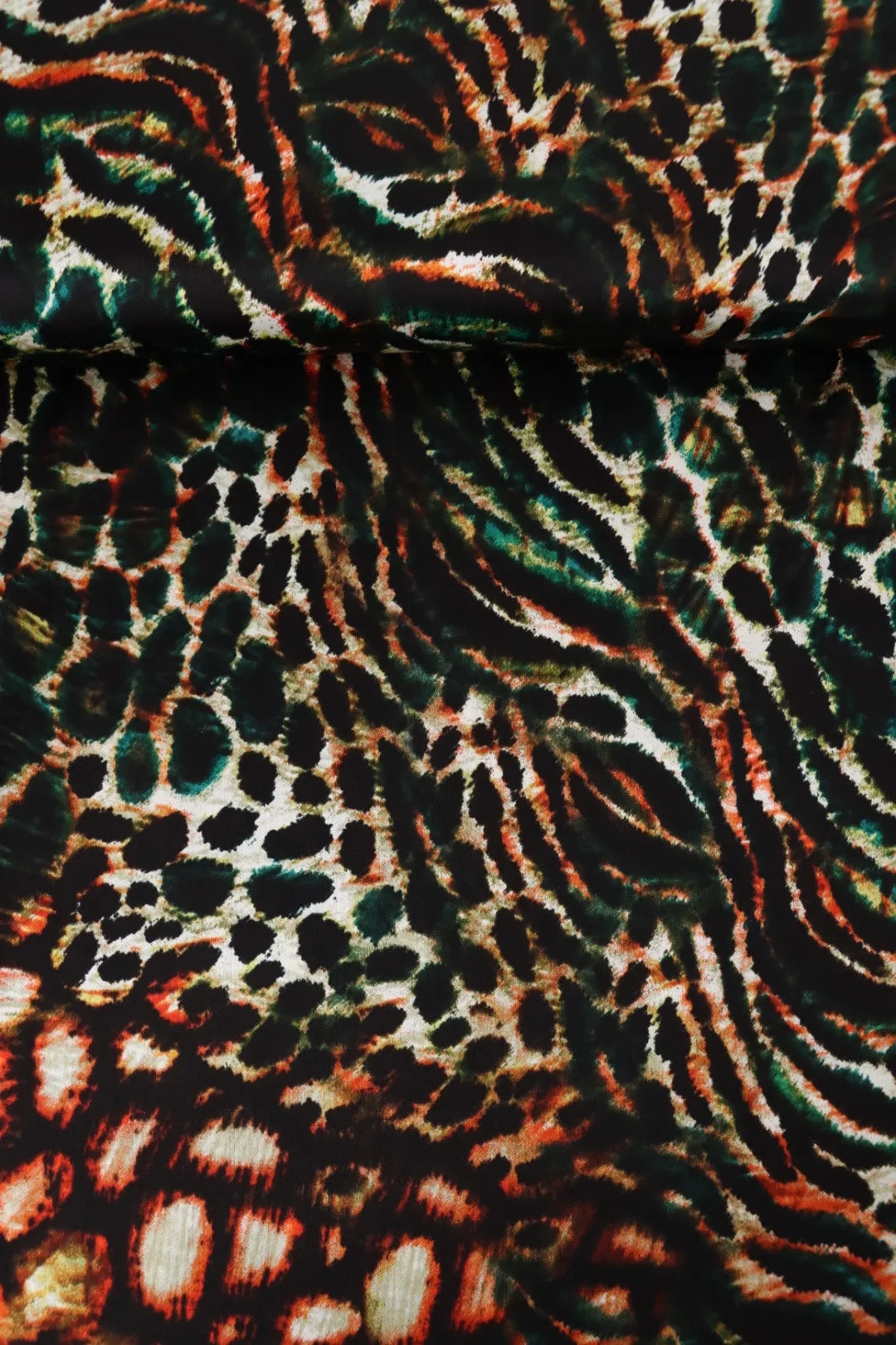 2YD 34IN REMNANT; Spots & Stripes 100% Silk Jersey