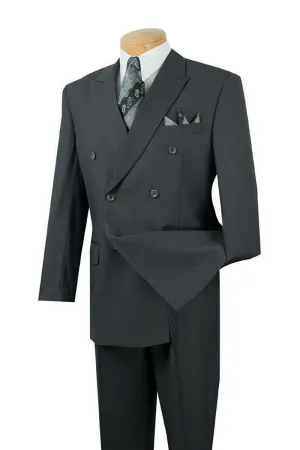 (40L) Atlantis Collection - Charcoal Regular Fit Double Breasted 2 Piece Suit