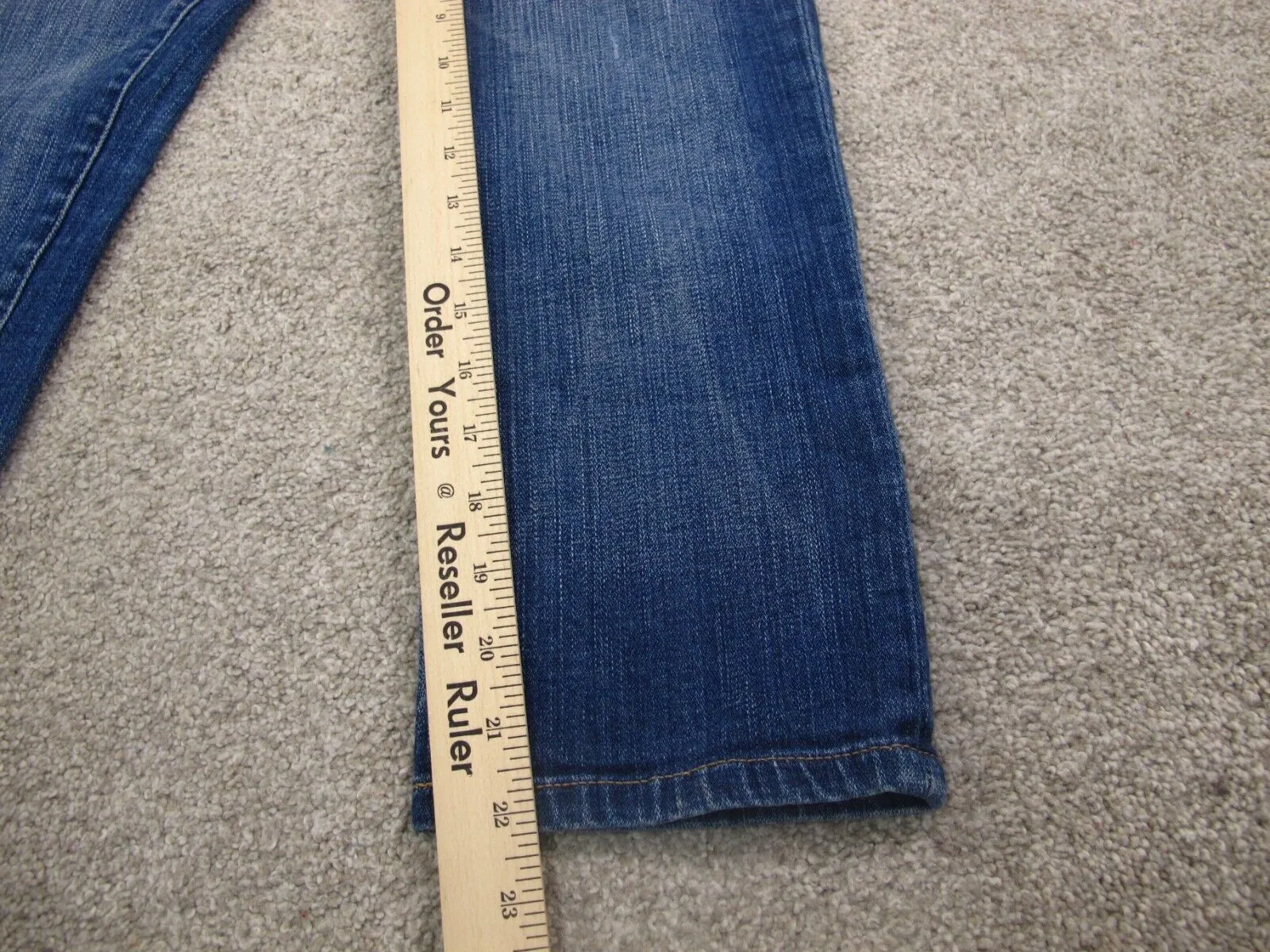 Aeropostale Women Denim Jeans Straight Leg Stretch Distressed Blue Size 5/6