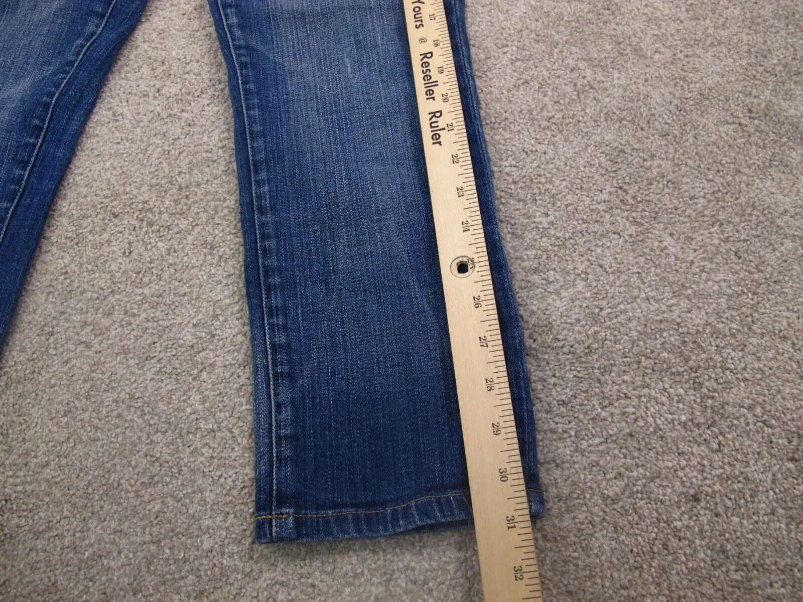 Aeropostale Women Denim Jeans Straight Leg Stretch Distressed Blue Size 5/6