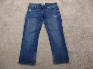 Aeropostale Women Denim Jeans Straight Leg Stretch Distressed Blue Size 5/6