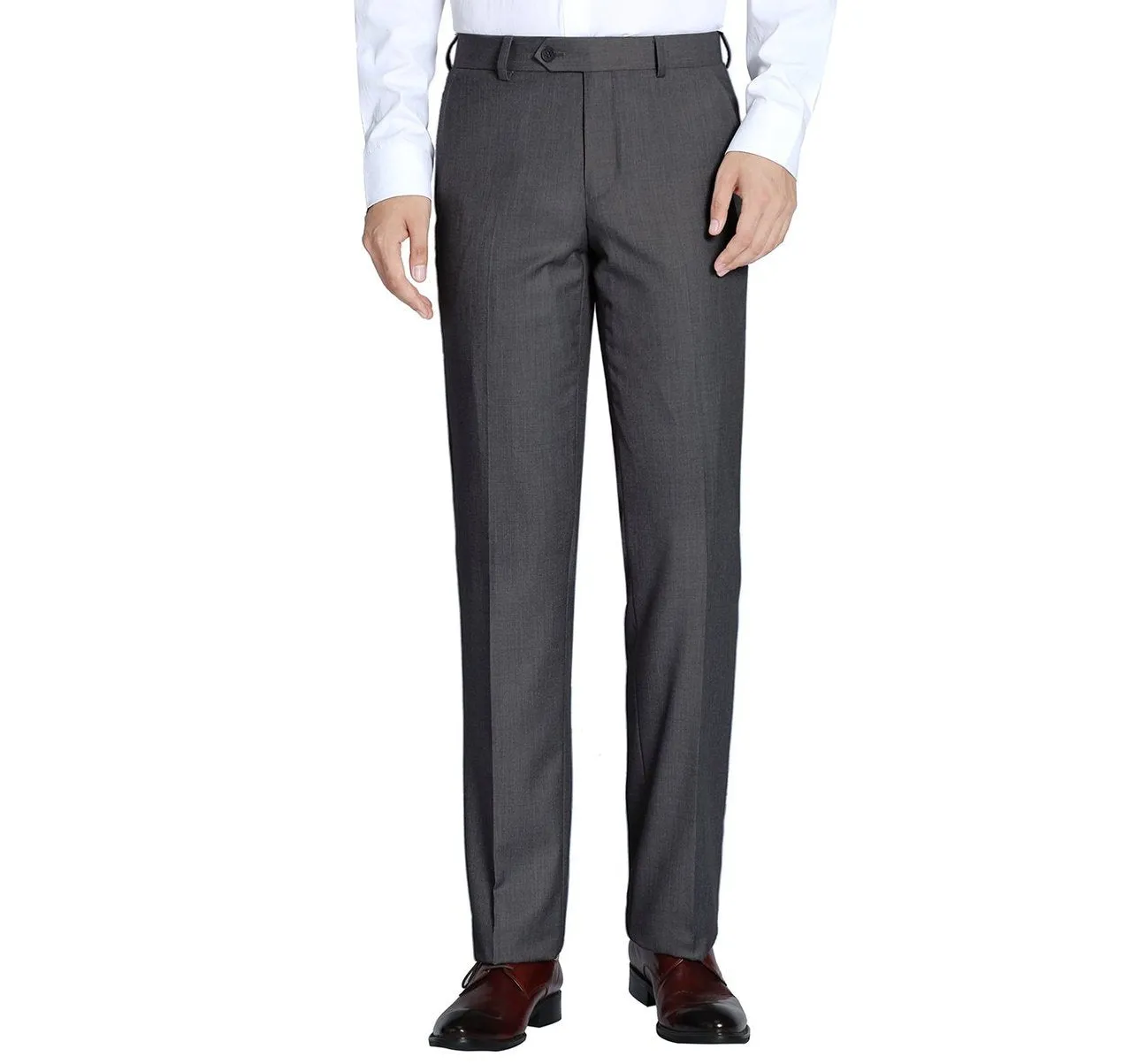 Alessandro Vitello by Renoir Charcoal Classic Fit Flat Front Suit Separate Pants 202-1