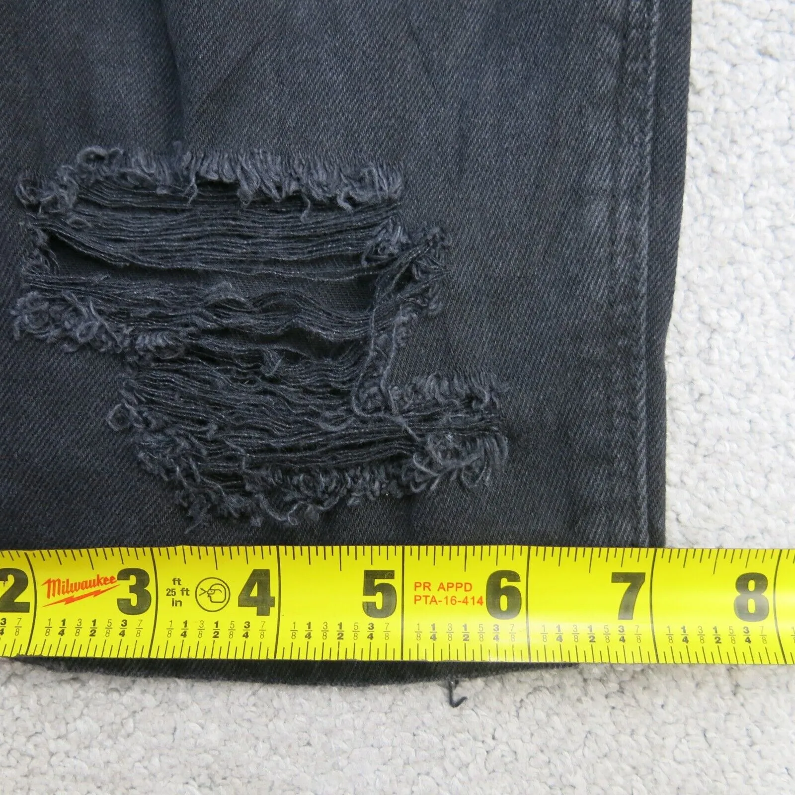 American Eagle Jeans Womens 18 Regular Black High Rise Distressed Boyfriend