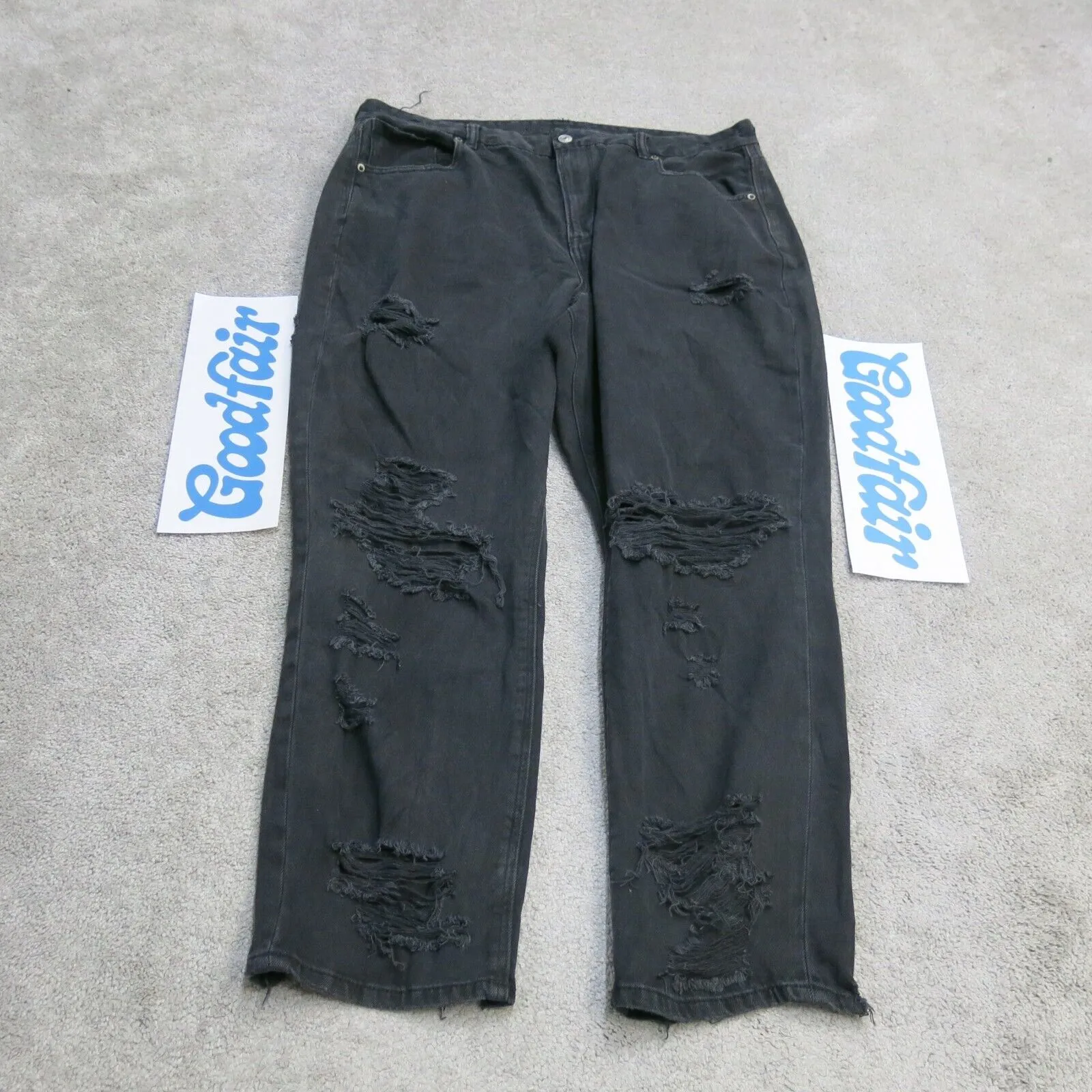 American Eagle Jeans Womens 18 Regular Black High Rise Distressed Boyfriend