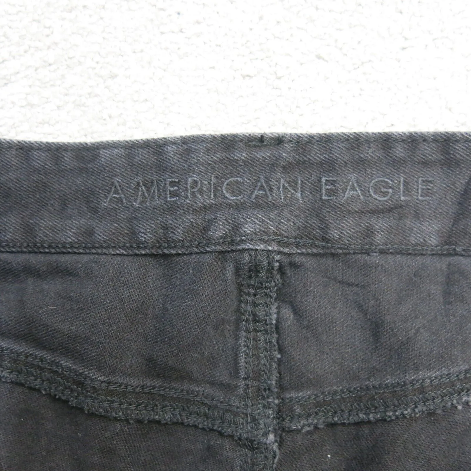 American Eagle Jeans Womens 18 Regular Black High Rise Distressed Boyfriend