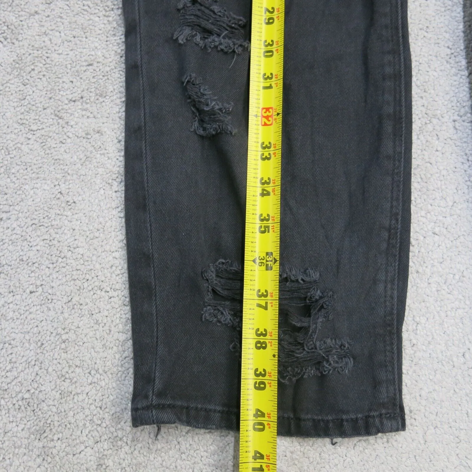 American Eagle Jeans Womens 18 Regular Black High Rise Distressed Boyfriend