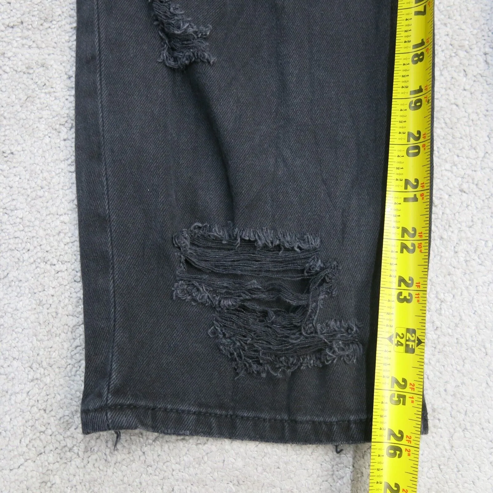 American Eagle Jeans Womens 18 Regular Black High Rise Distressed Boyfriend