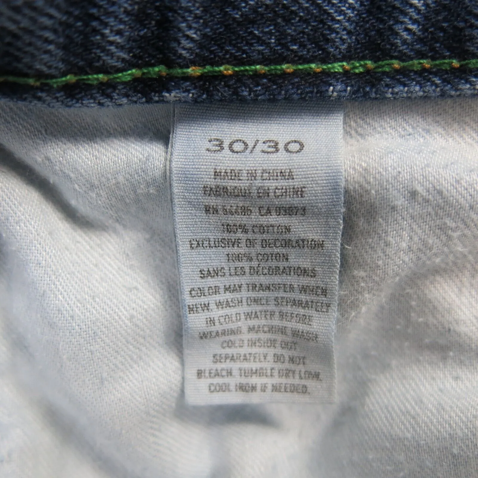 American Eagle Mens Jeans Slim Straight Leg Denim 100% Cotton Blue Size W30XL30