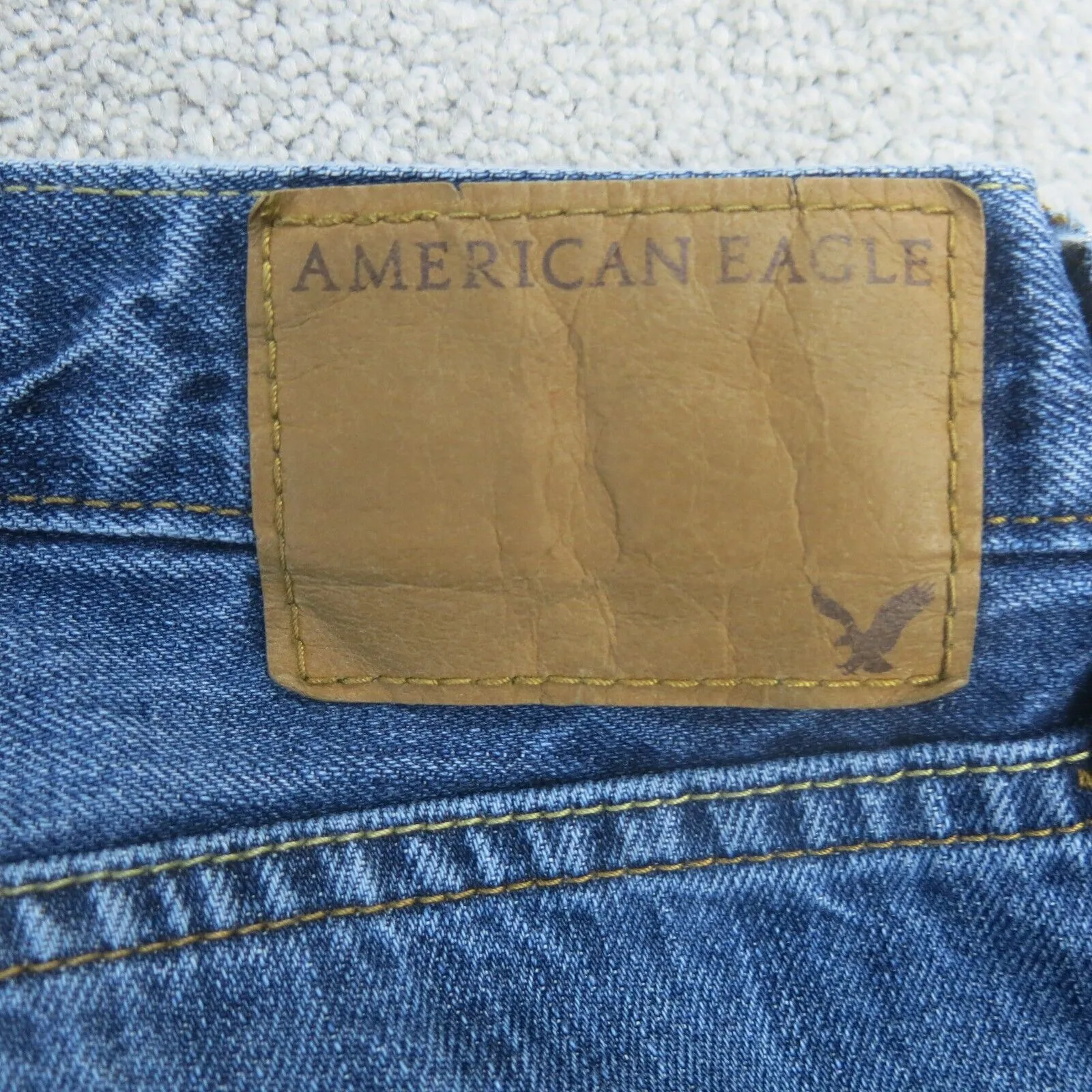 American Eagle Mens Jeans Slim Straight Leg Denim 100% Cotton Blue Size W30XL30