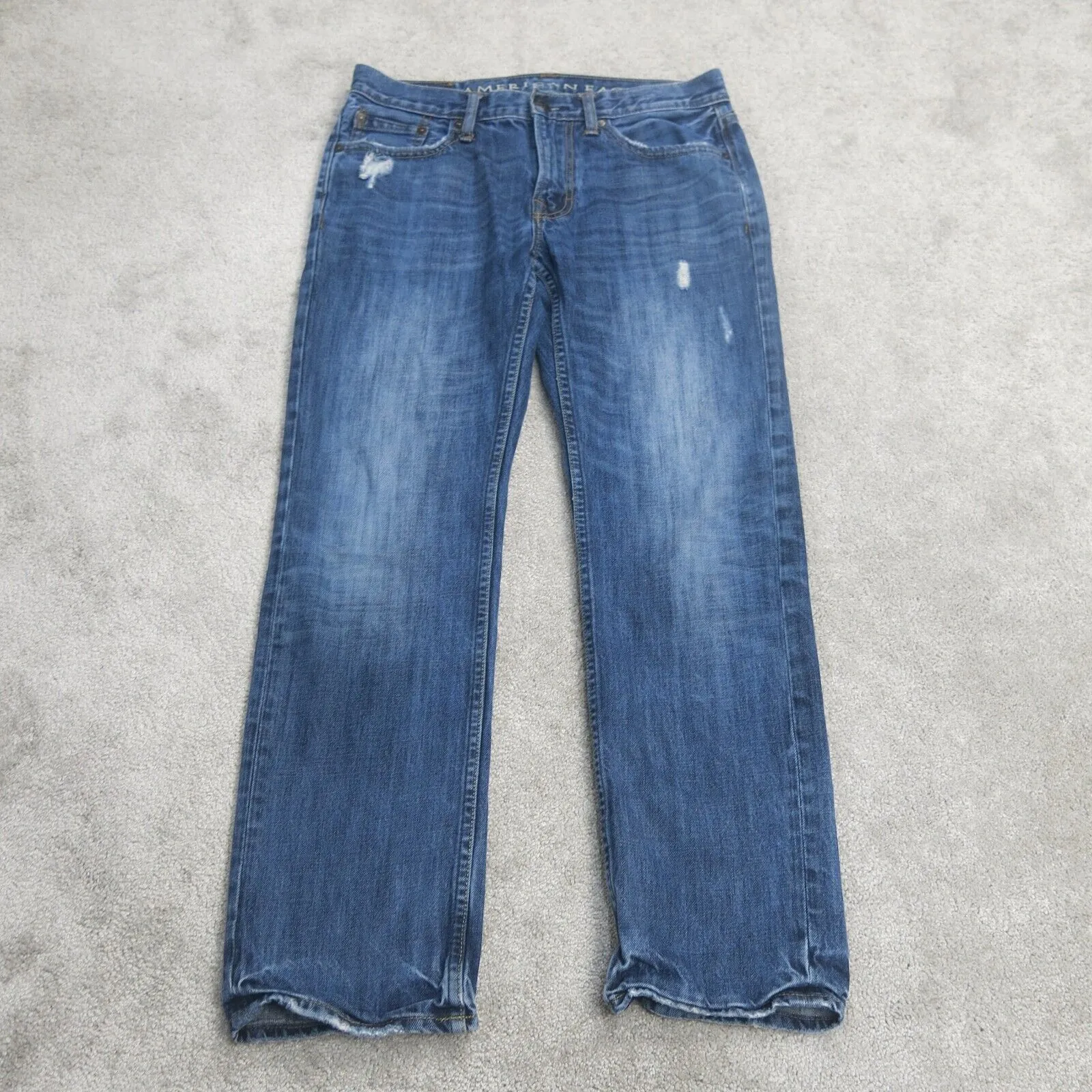American Eagle Mens Jeans Slim Straight Leg Denim 100% Cotton Blue Size W30XL30