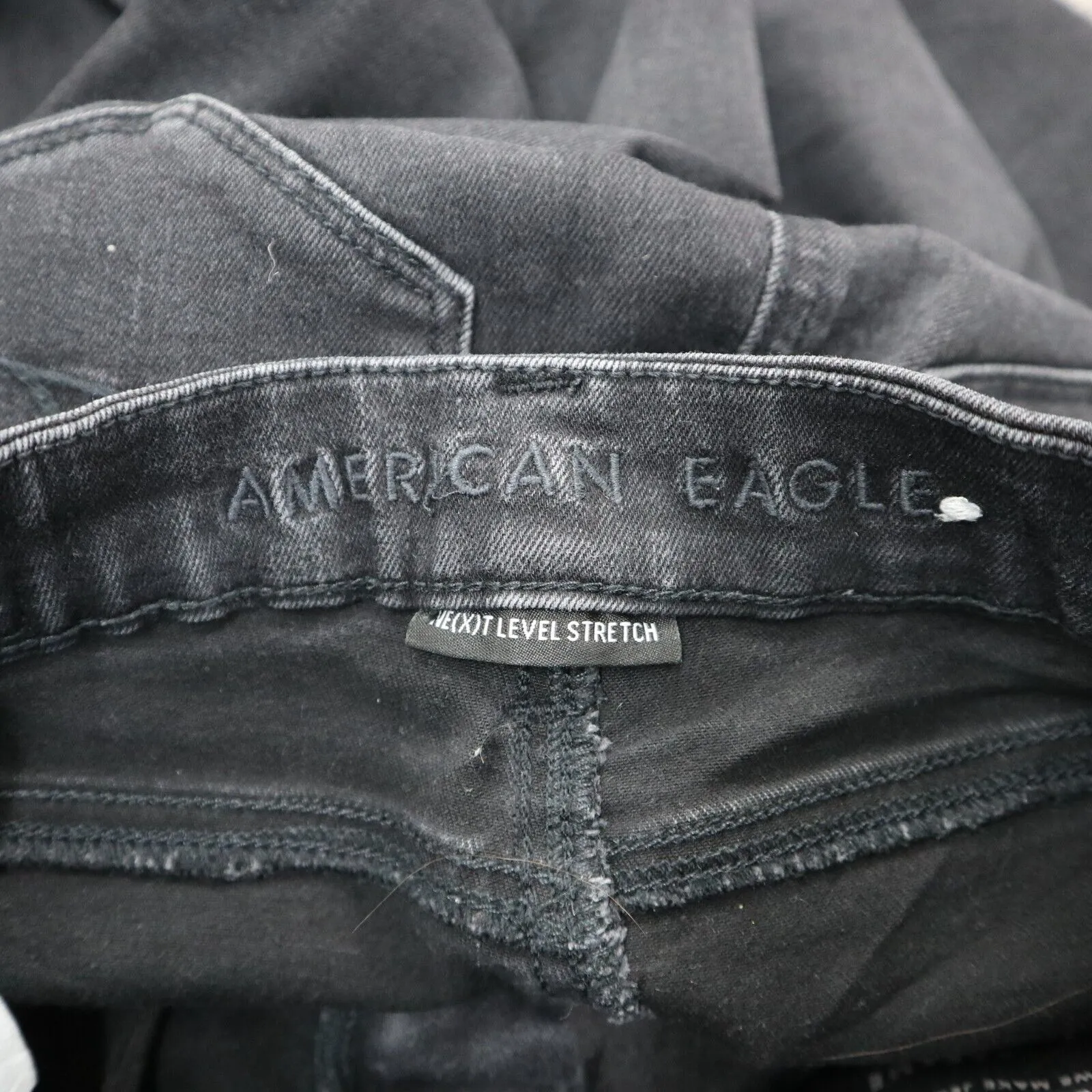 American Eagle Womens Jeans Slim Skinny Leg High Rise Pocket Black Size 0 Short
