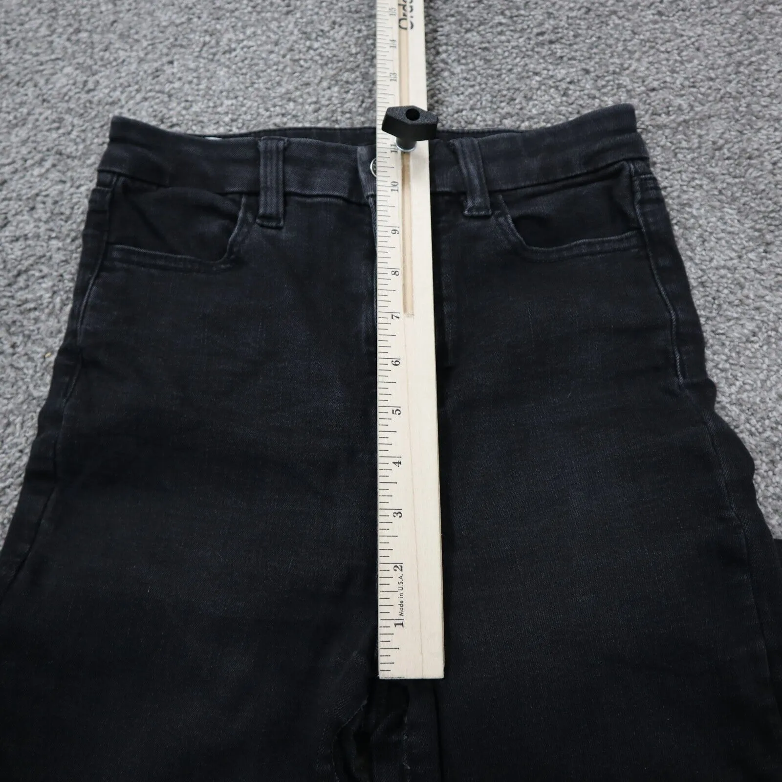 American Eagle Womens Jeans Slim Skinny Leg High Rise Pocket Black Size 0 Short