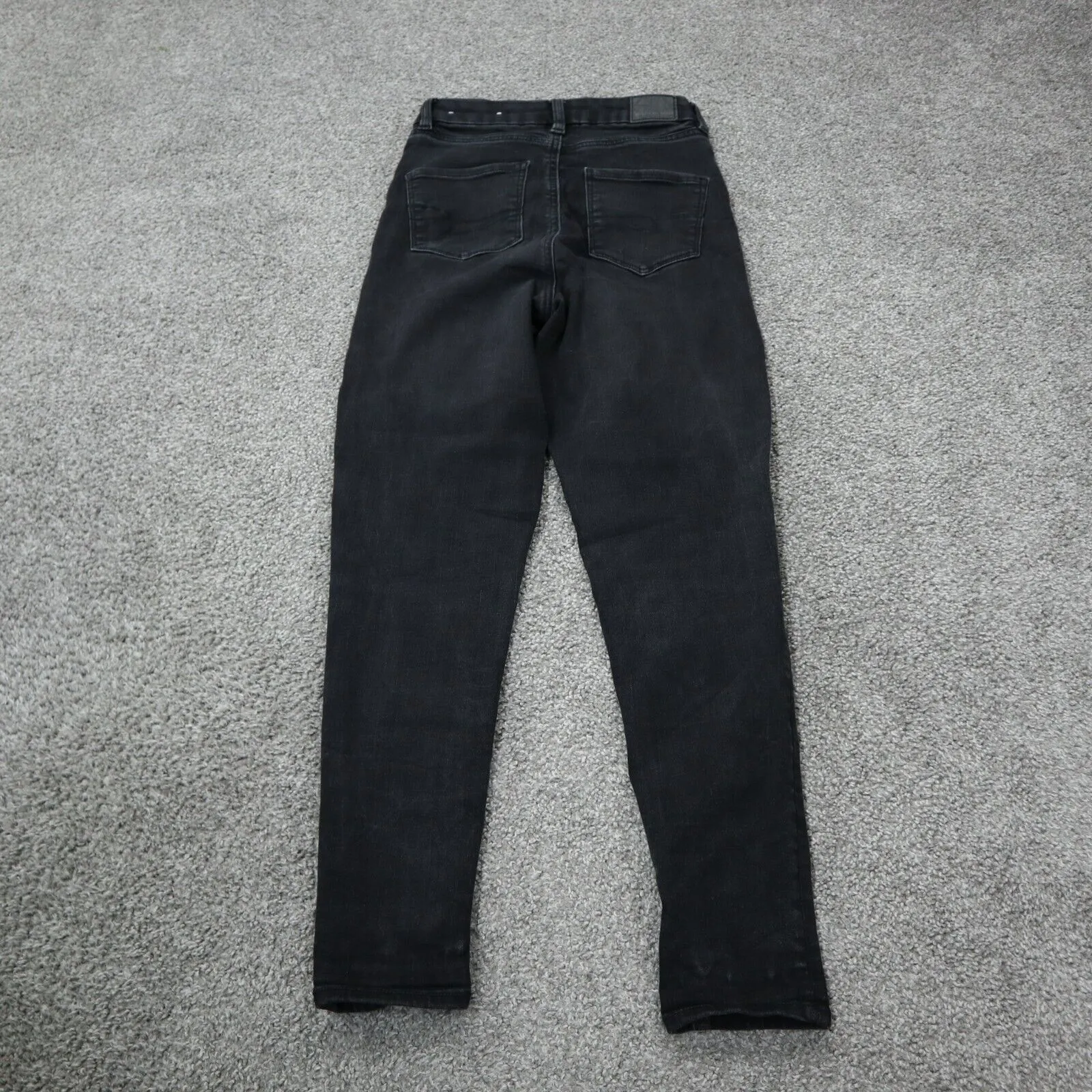 American Eagle Womens Jeans Slim Skinny Leg High Rise Pocket Black Size 0 Short