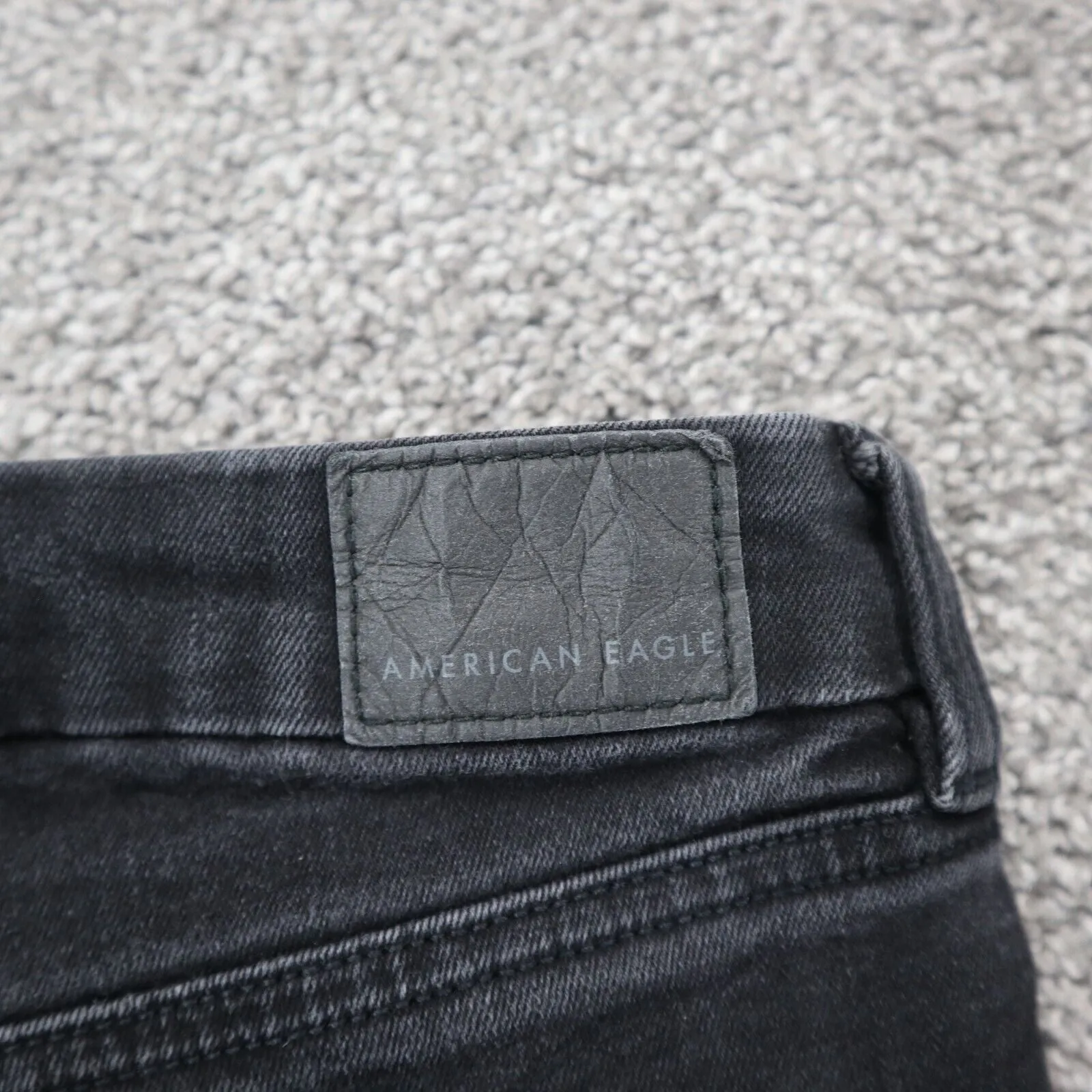 American Eagle Womens Jeans Slim Skinny Leg High Rise Pocket Black Size 0 Short