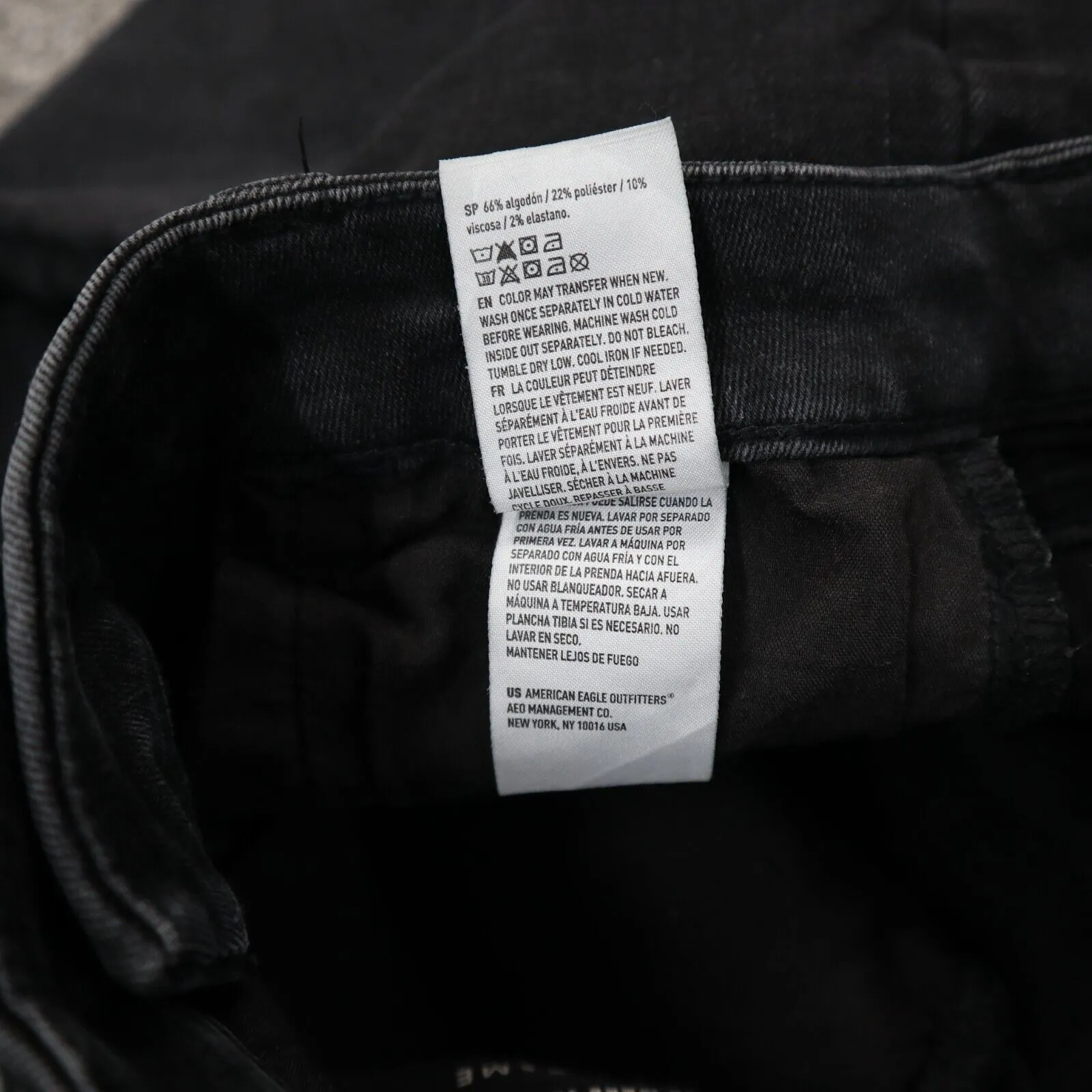 American Eagle Womens Jeans Slim Skinny Leg High Rise Pocket Black Size 0 Short