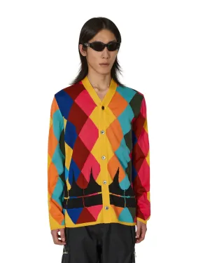 Argyle Intarsia Knit Cardigan Multicolor