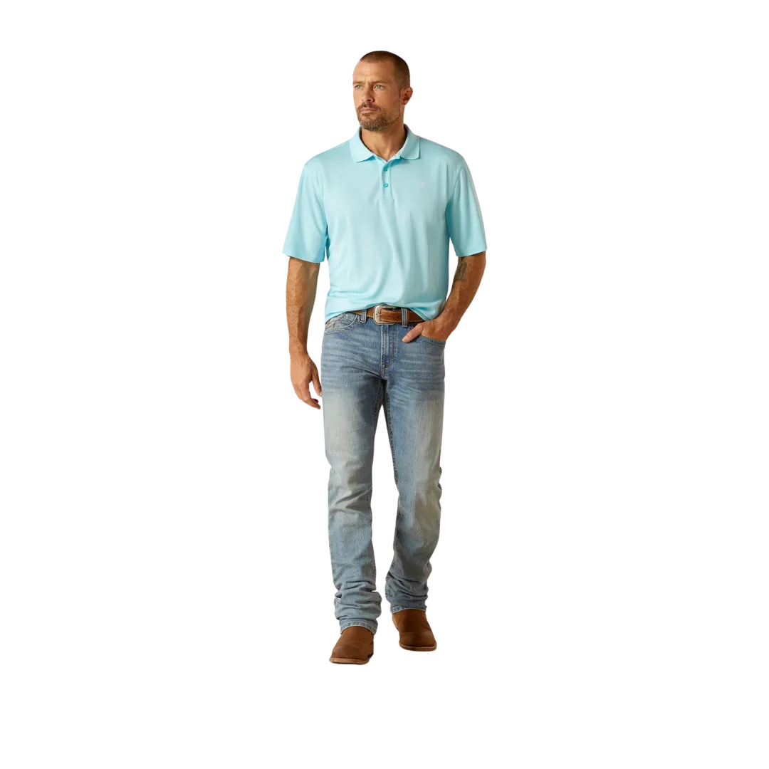 Ariat Men's Tek Cenote Aqua Polo Shirt