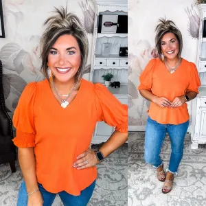 Back To Your Roots Puff Sleeve Top - Orange