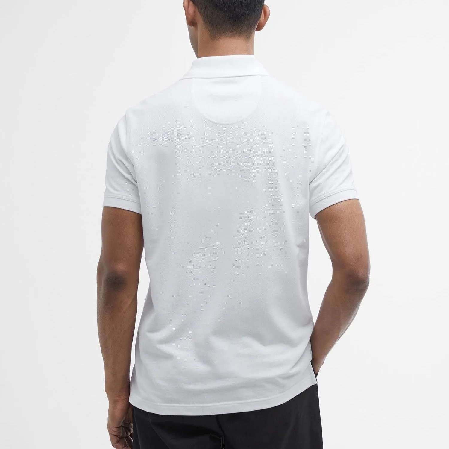 Barbour Tartan Pique Polo Shirt In White/Cedarwood