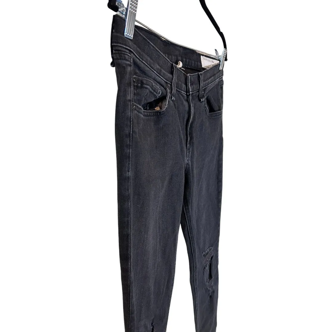Black Distressed Skinny Jeans Rock
