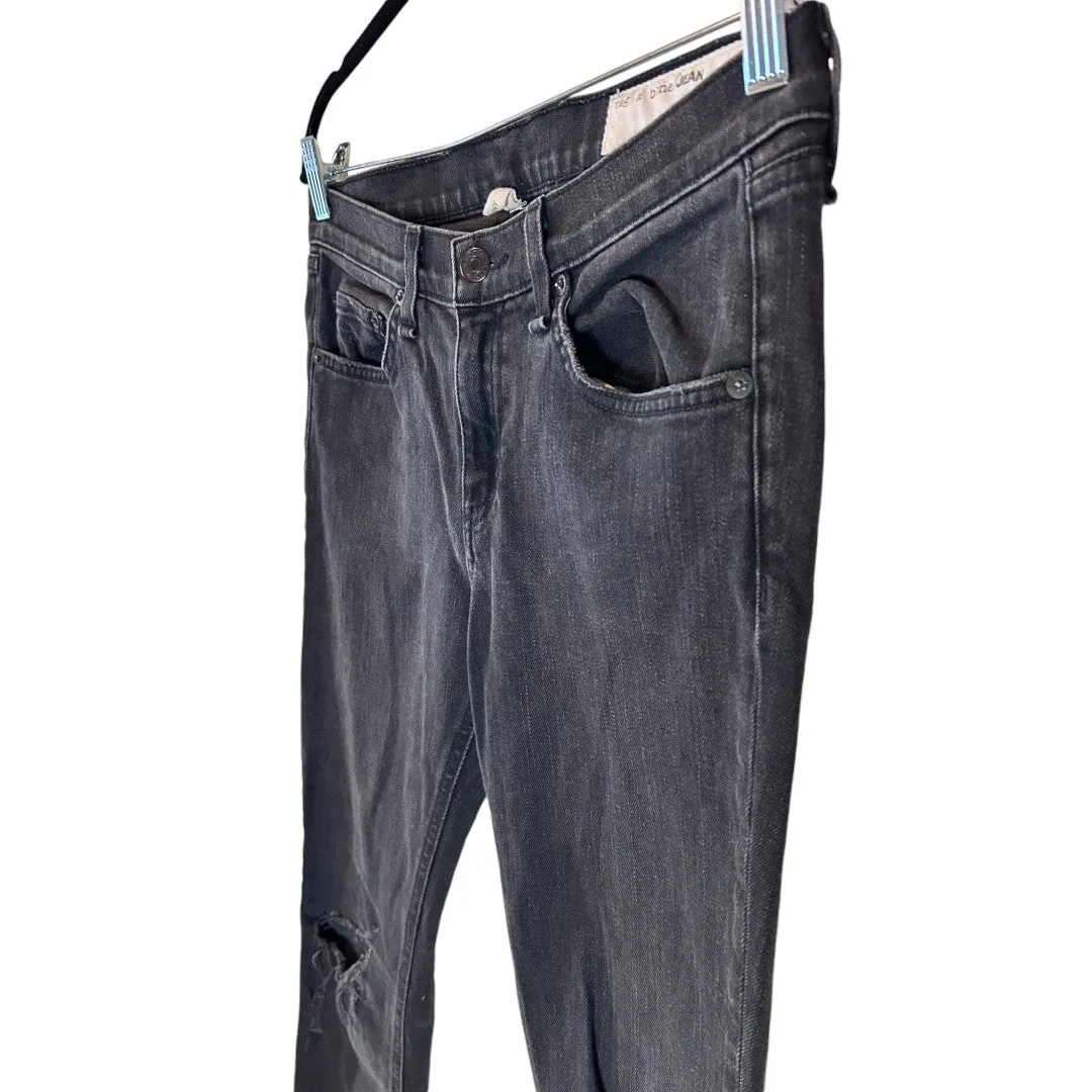 Black Distressed Skinny Jeans Rock