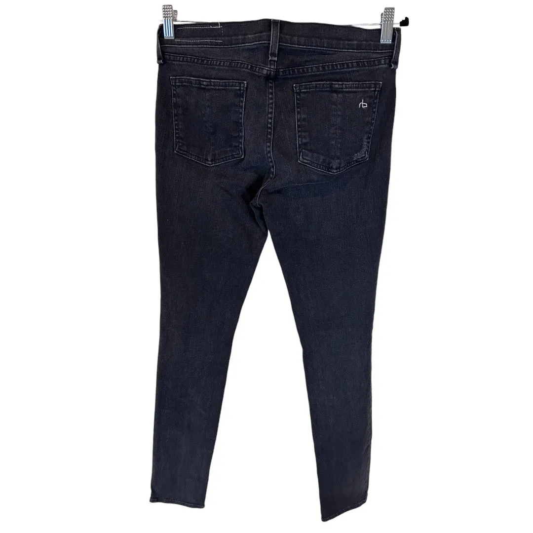 Black Distressed Skinny Jeans Rock