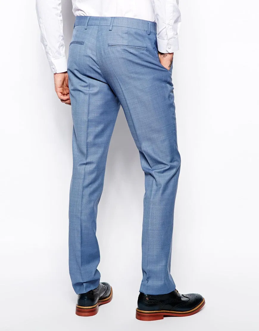 Blue Slim Suit Trousers