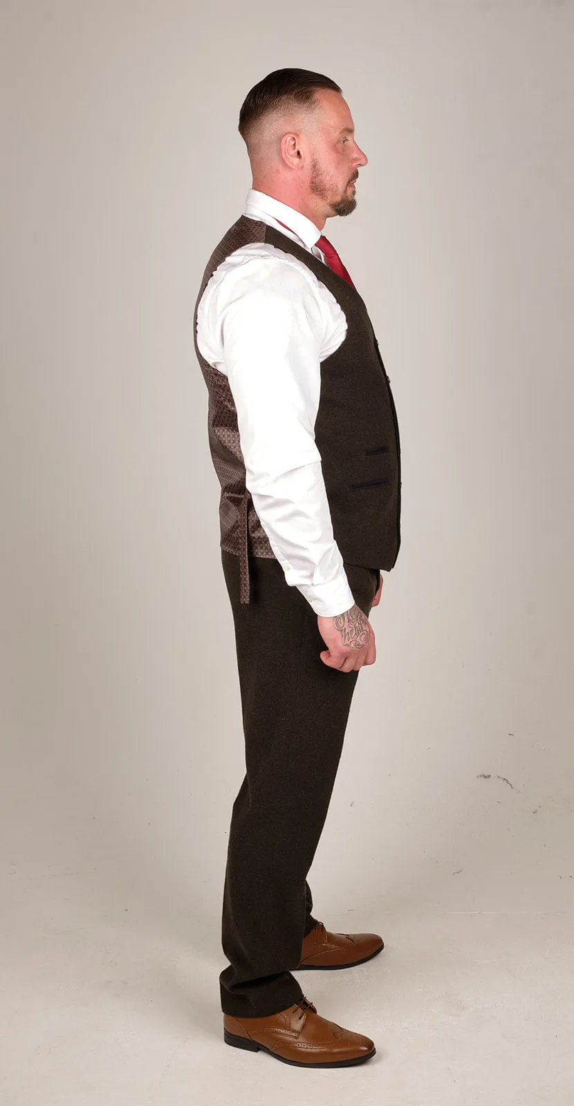 Brown Herringbone Tweed 3 Piece Suit | Wedding Suit | Party Wear | Office Wear