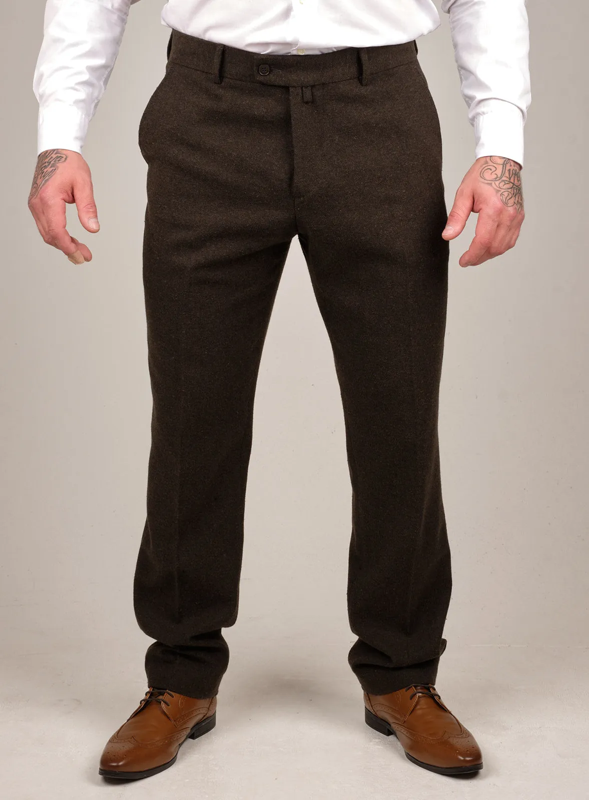 Brown Herringbone Tweed 3 Piece Suit | Wedding Suit | Party Wear | Office Wear