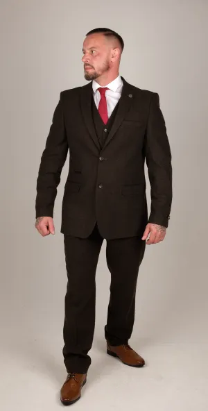 Brown Herringbone Tweed 3 Piece Suit | Wedding Suit | Party Wear | Office Wear