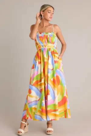 Call Me Yours Cotton Yellow Multi Print Maxi Dress