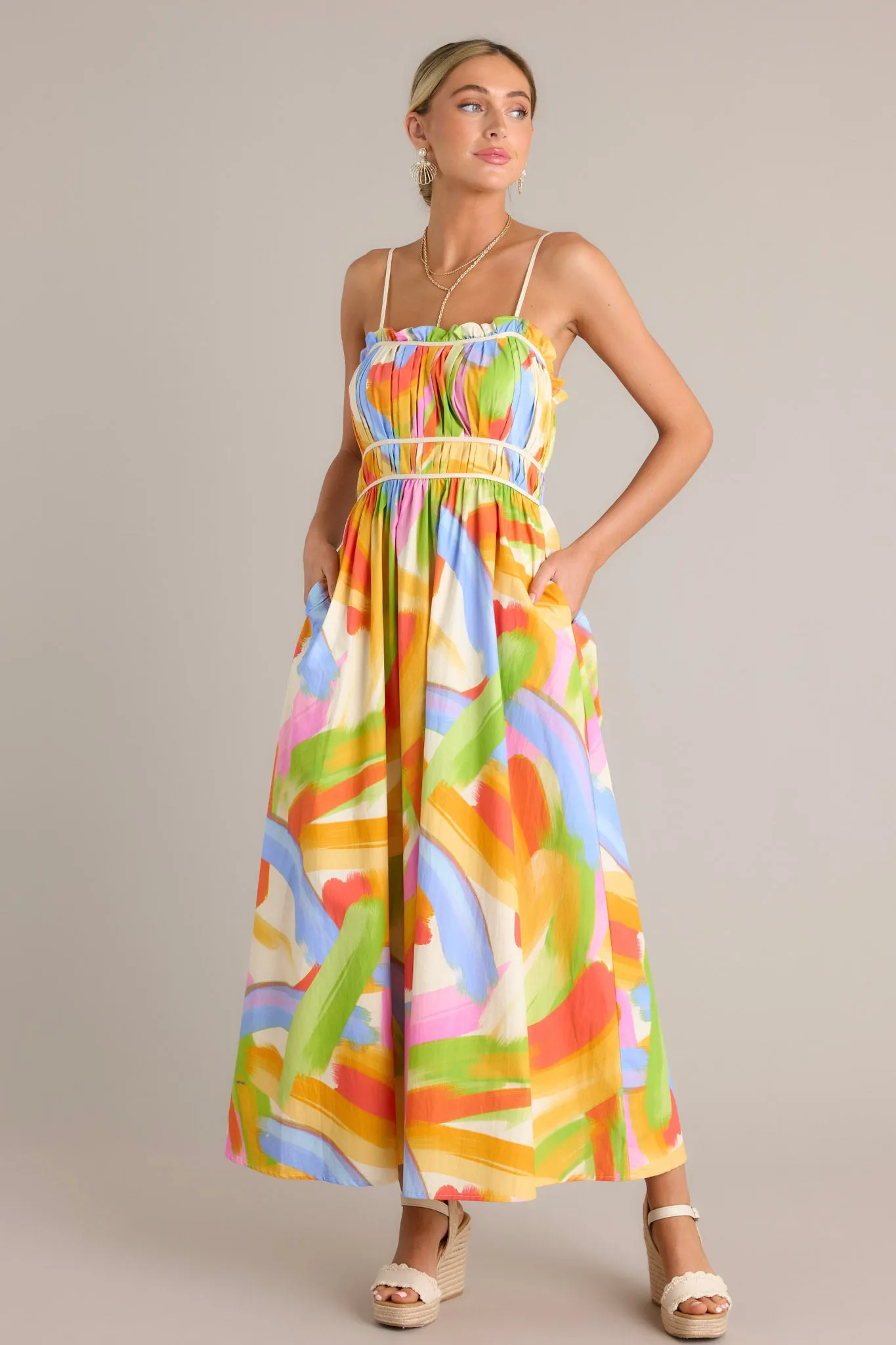 Call Me Yours Cotton Yellow Multi Print Maxi Dress