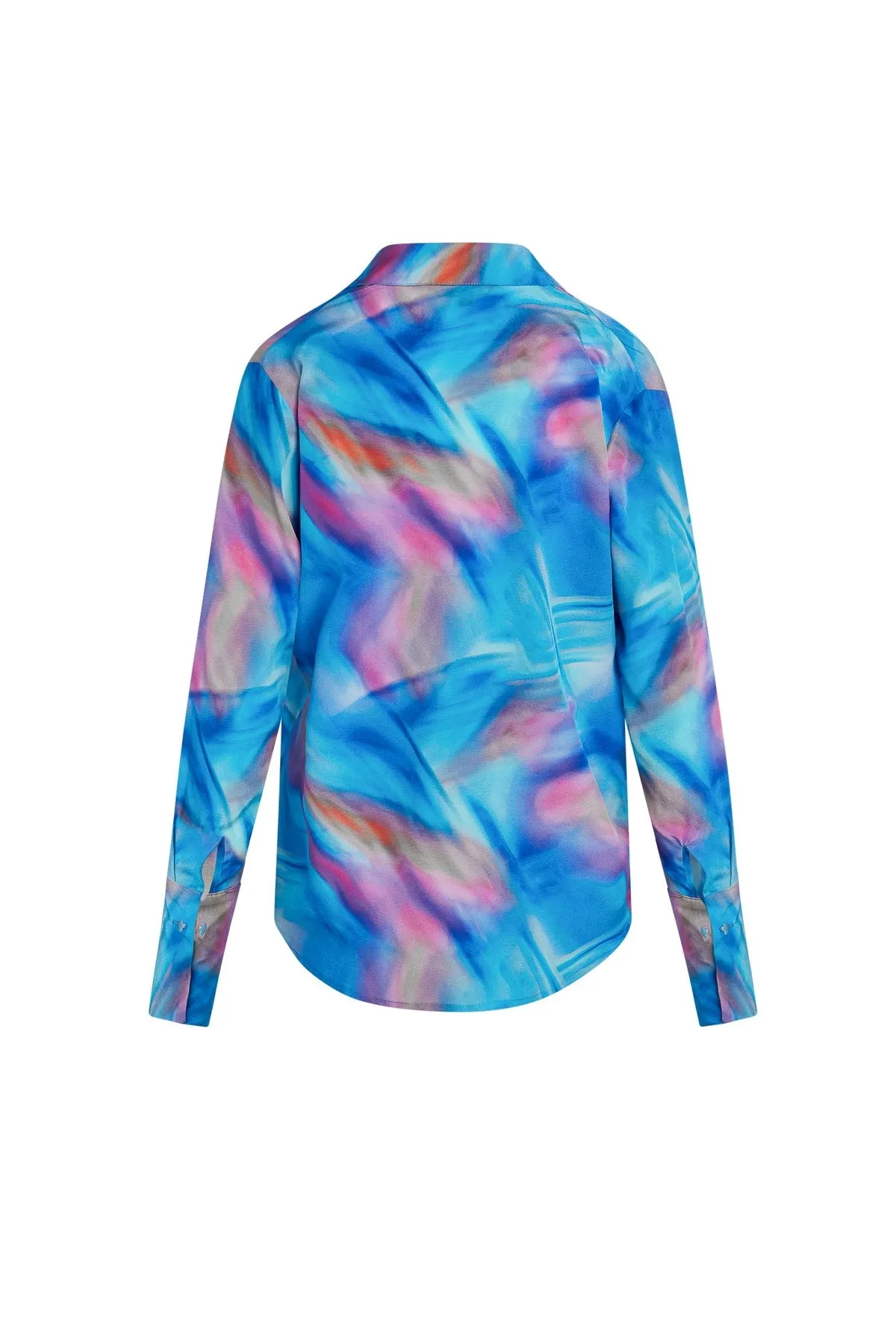 Catherine Gee Daria French Cuff Silk Blouse | Blue Prism | Clearance Final Sale