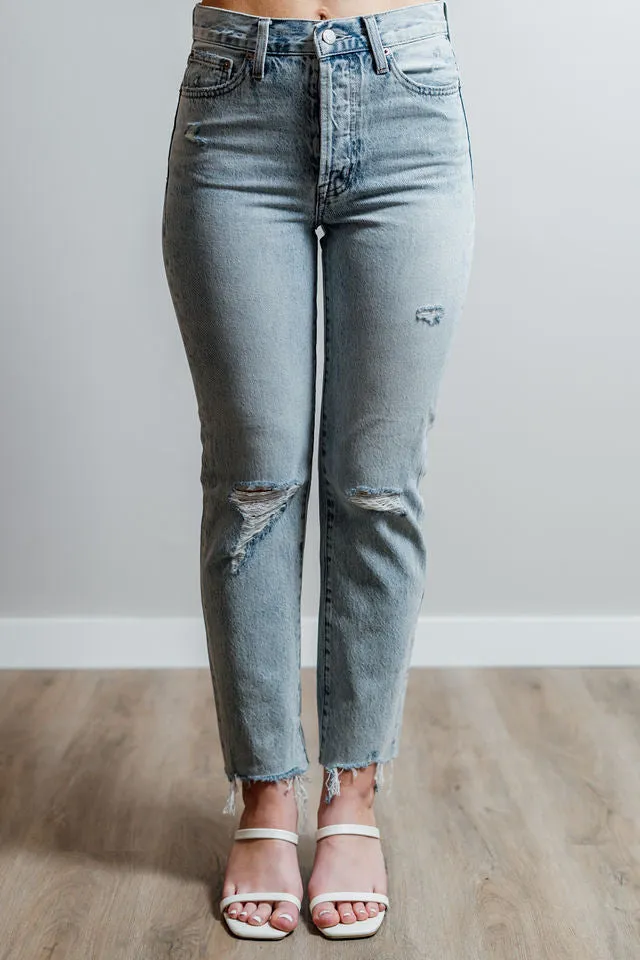 CLEARANCE-Carly High Rise Straight Jeans