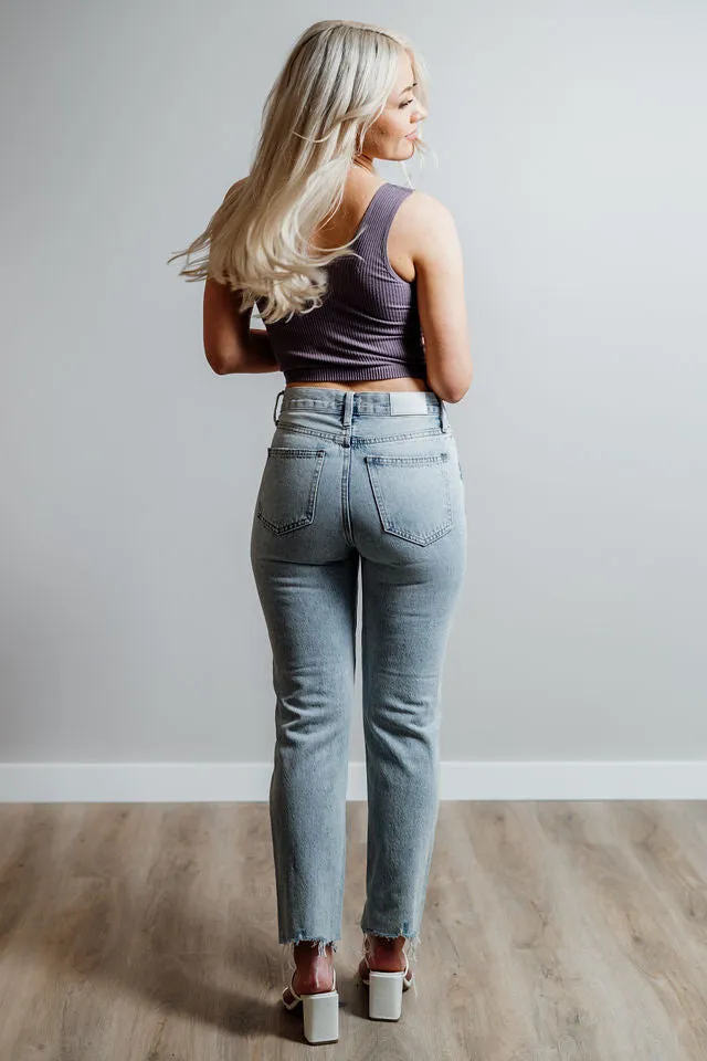CLEARANCE-Carly High Rise Straight Jeans