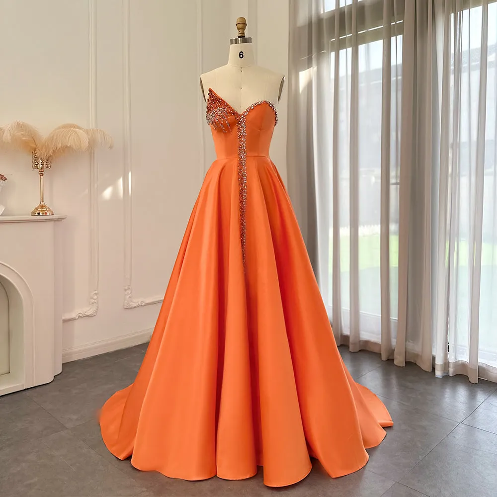 Elegant Crystal Black Strapless Evening Dresses Side Slit SS364
