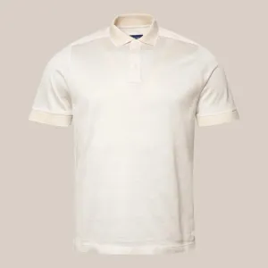 Eton Classic Fit Pique Short Sleeve Polo Shirt Ivory