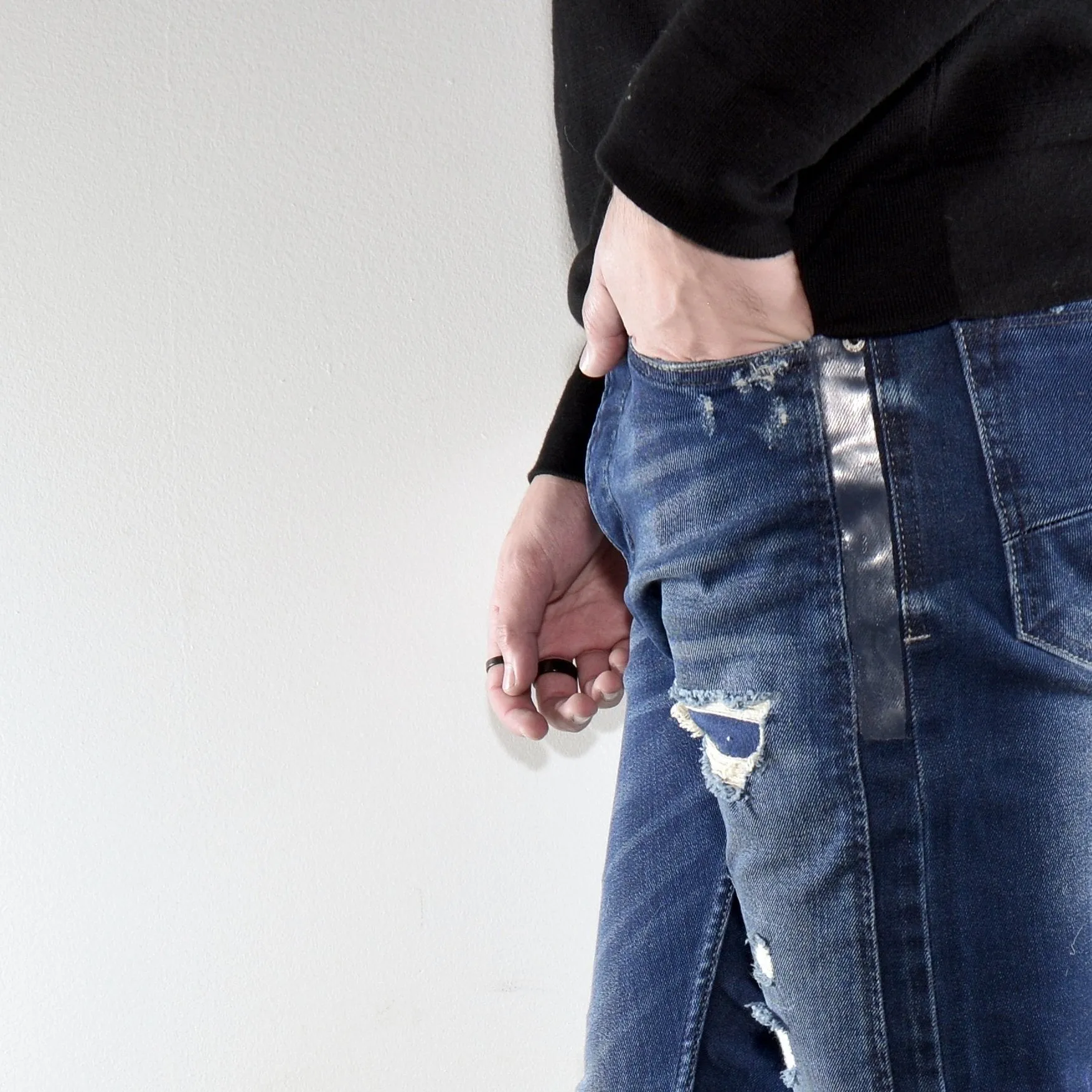 Expent Distressed Denim - Mid-Wash