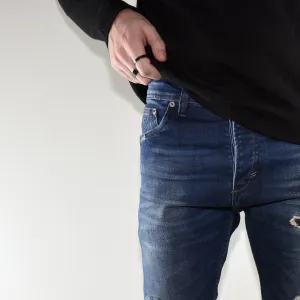 Expent Distressed Denim - Mid-Wash