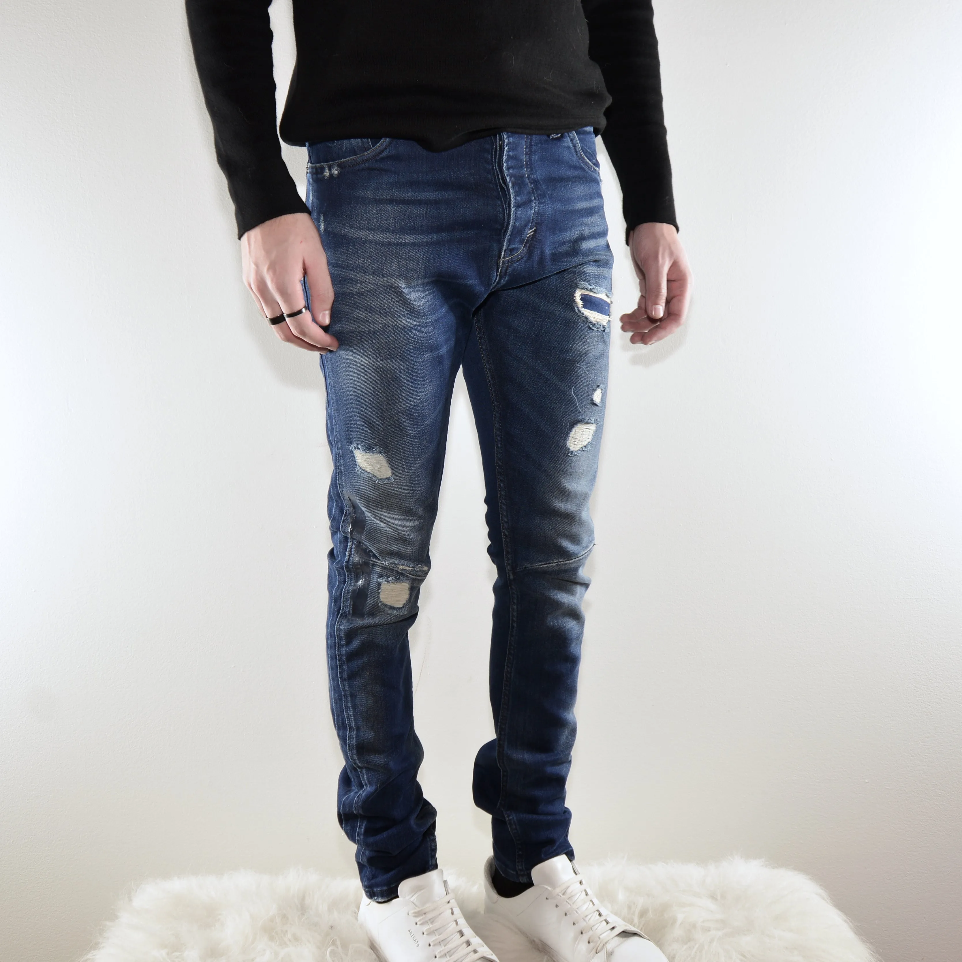 Expent Distressed Denim - Mid-Wash