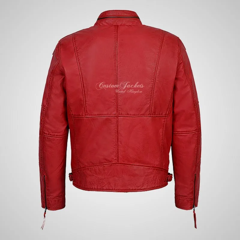 Fallowen Leather Biker Jacket For Mens