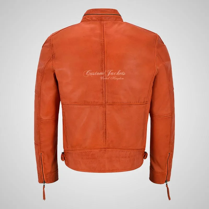 Fallowen Leather Biker Jacket For Mens