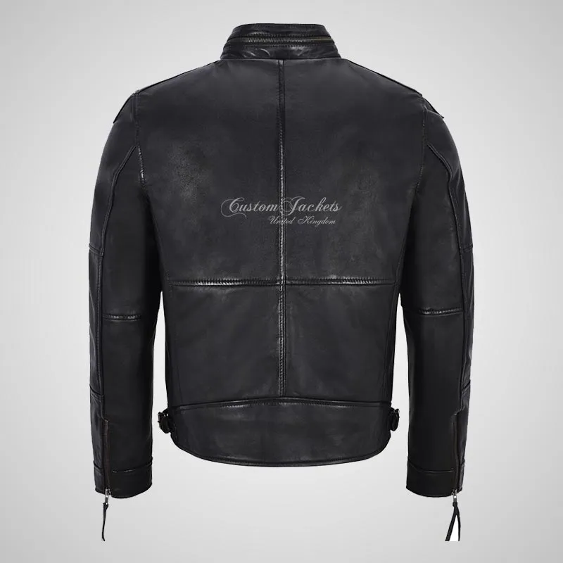 Fallowen Leather Biker Jacket For Mens