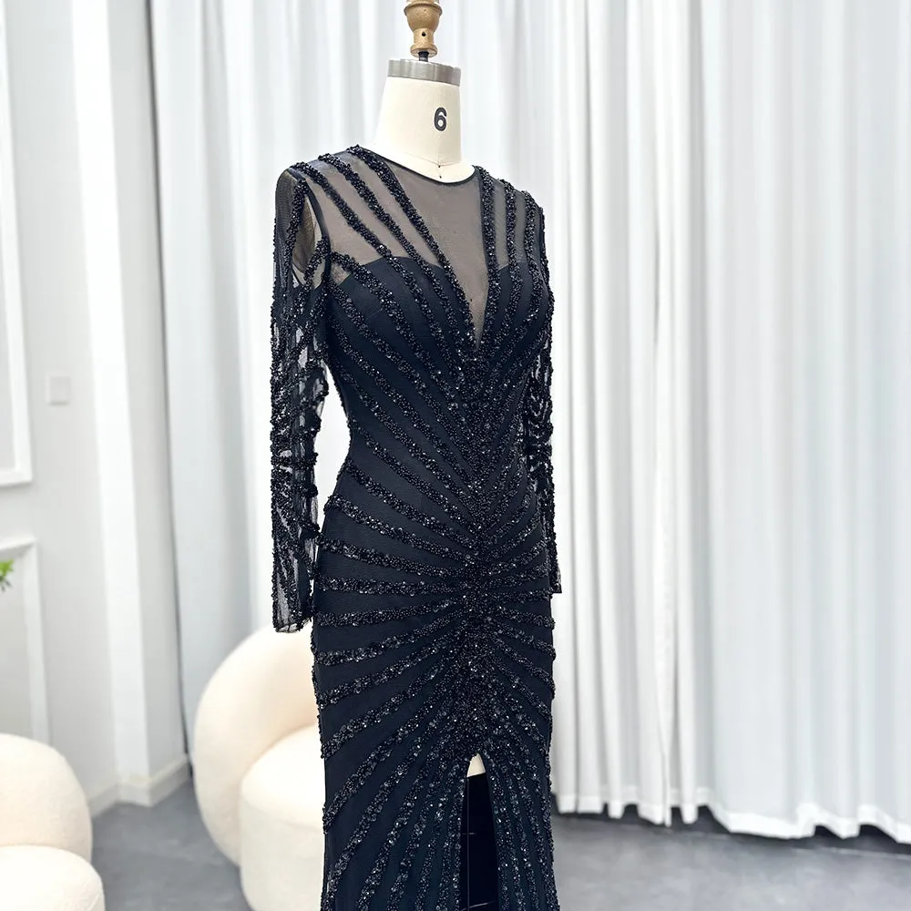For sale Black Mermaid Long Sleeve Evening Dress SS113