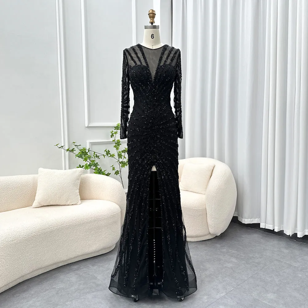 For sale Black Mermaid Long Sleeve Evening Dress SS113