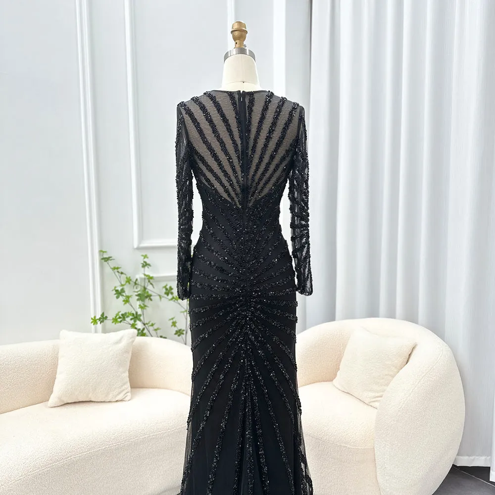 For sale Black Mermaid Long Sleeve Evening Dress SS113