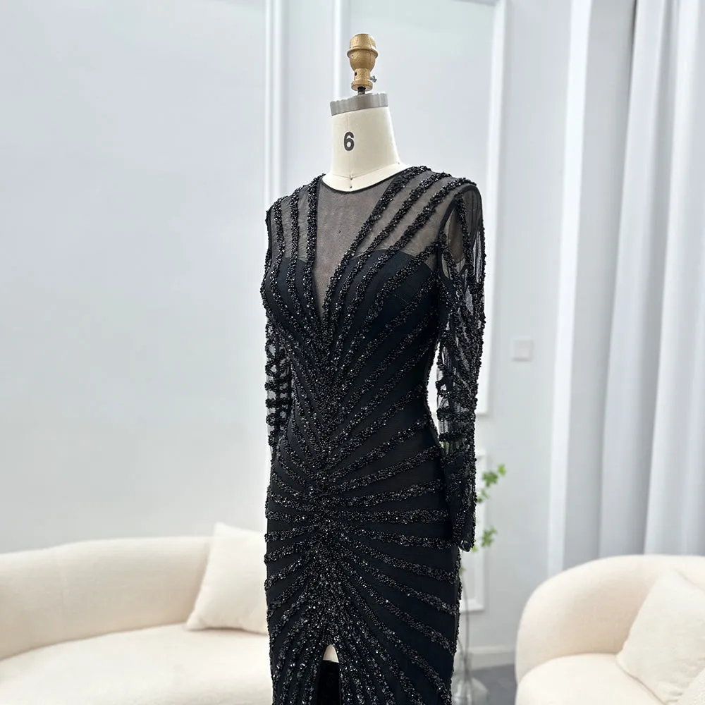 For sale Black Mermaid Long Sleeve Evening Dress SS113